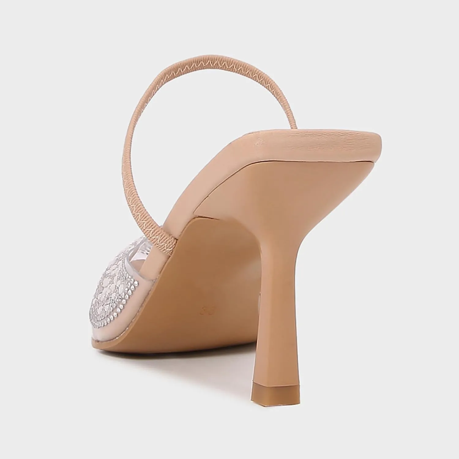 Embroidered Kitten Heels For Women Slingback Comfortable Floral Wedding Pumps