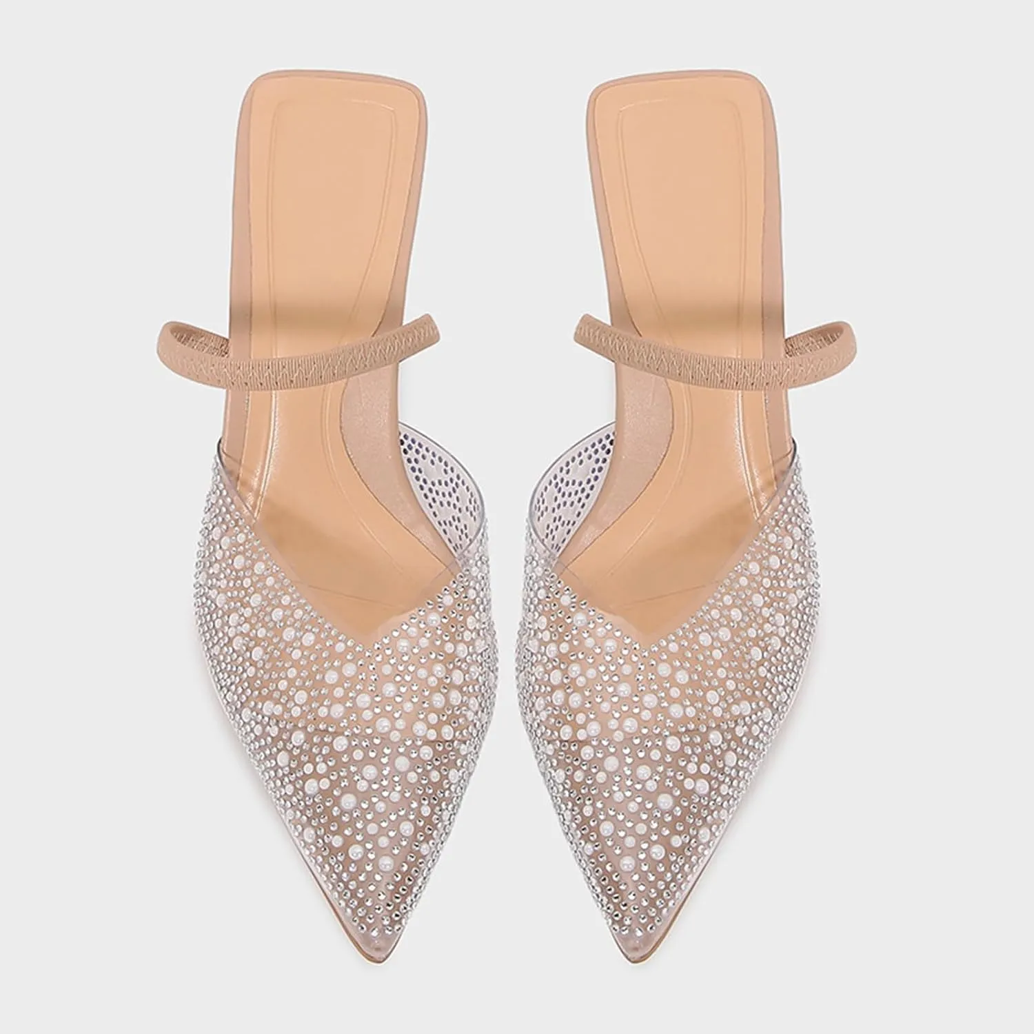 Embroidered Kitten Heels For Women Slingback Comfortable Floral Wedding Pumps