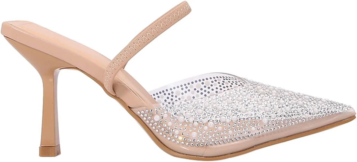 Embroidered Kitten Heels For Women Slingback Comfortable Floral Wedding Pumps