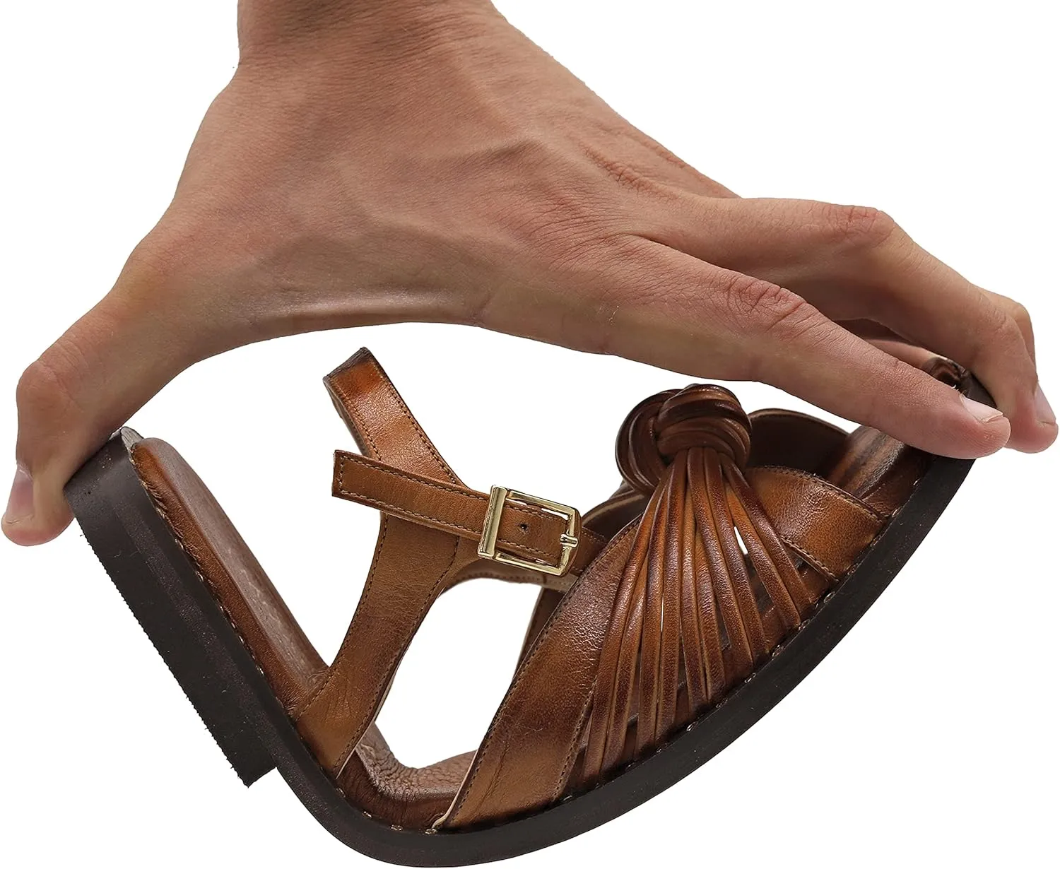 Emmanuela Comfortable Split Toe Leather Sandals with Olive Leaves, Cushioned Insole Flat Slide on Dressy Summer Shoes for Women, Greek Quality Slide on Leather Sandals