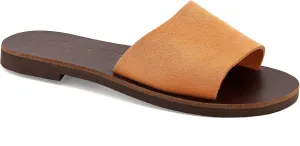 Emmanuela Greek Handmade Leather Flat Sandals, Quality Slide on Simple Sandals, Quality Slide on Summer Shoes for Women, Open Toe Sliders, Boho Chic Mules