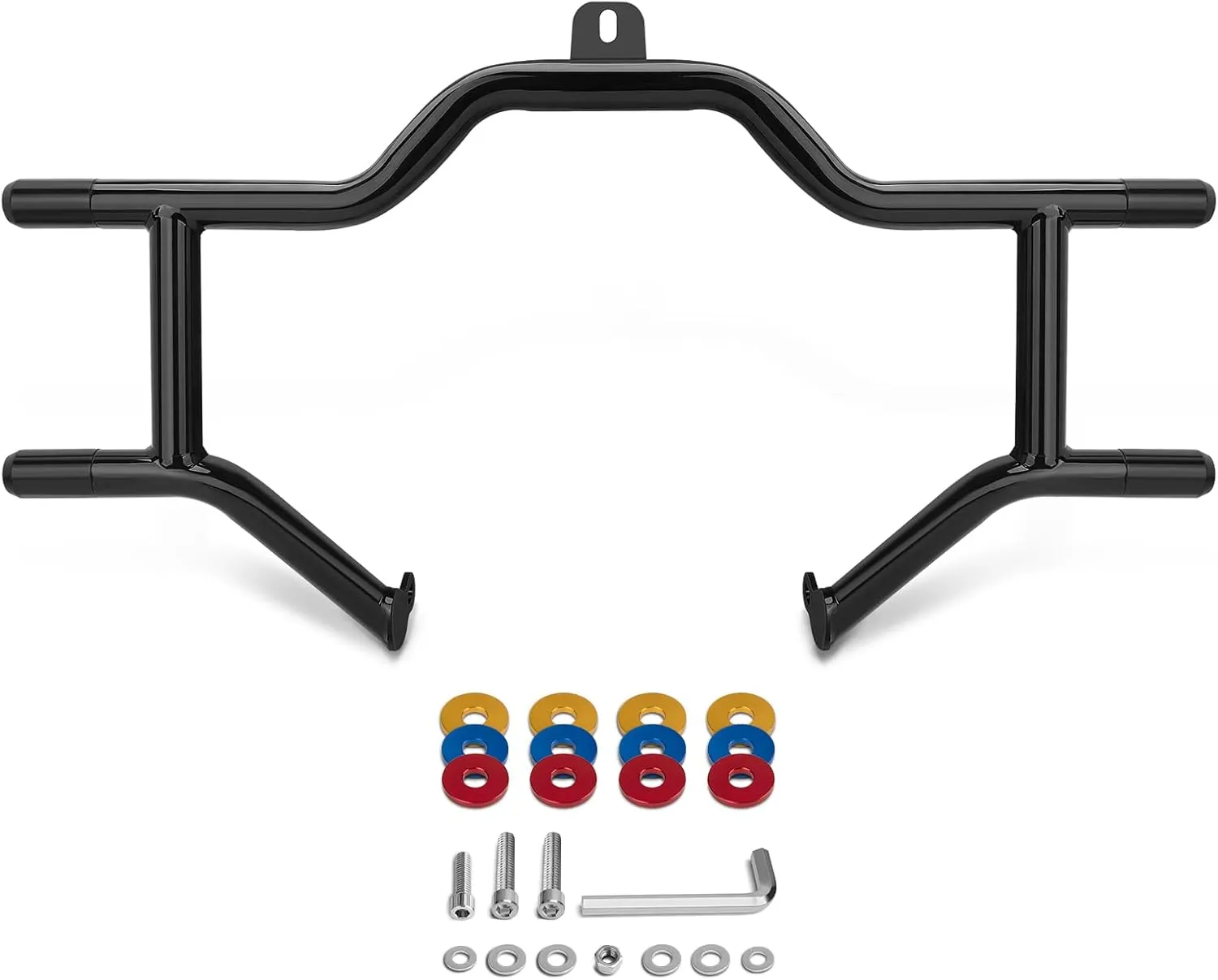 Engine Guard Front Highway Crash Bar Frame Slider Protector w/Flat Washer Flat-Out Bar Fits 2009-2025 Touring Road Glide Road King Street Glide Electra Glide CVO Limited Freewheeler Trike Models