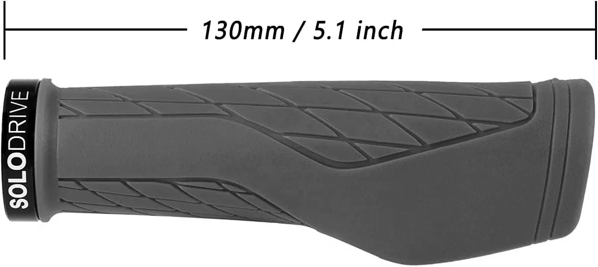 Ergonomic Design Mountain Bike Grips, Comfortable Bicycle Handlebar Grips, Single Lock-on and Non-Slip MTB Handle, Fit MTB, E-Bike, Hybrid, Scooter