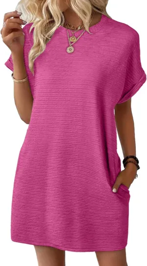 EVALESS Womens Summer Dresses Fashion 2025 Short Sleeve Spring Mini Dress Casual Beach Vacation Clothes Dresses
