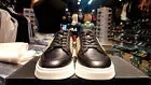 Faranzi Men's Plain Toe Lace Up Shoes in Black-Tan (Galen)