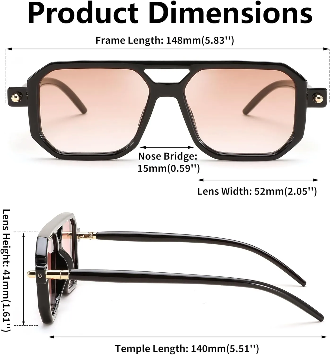 FEISEDY Vintage Square 70s Flat Aviator Sunglasses Women Men Classic Retro Stylish Frame UV400 Sunglasses B2622