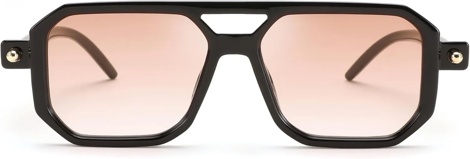 FEISEDY Vintage Square 70s Flat Aviator Sunglasses Women Men Classic Retro Stylish Frame UV400 Sunglasses B2622