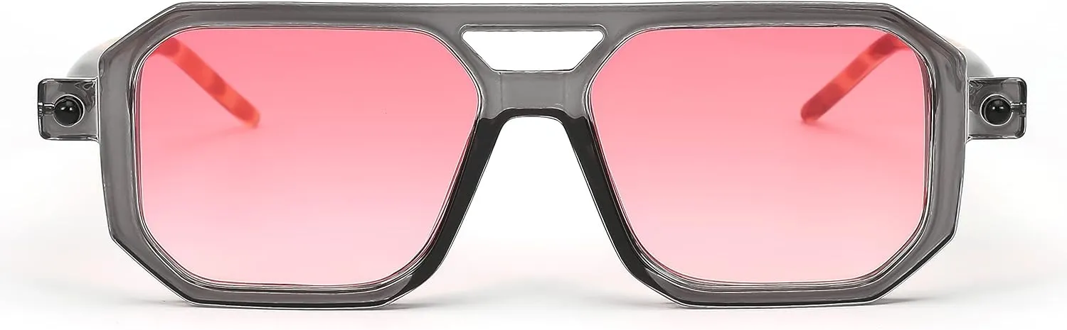 FEISEDY Vintage Square 70s Flat Aviator Sunglasses Women Men Classic Retro Stylish Frame UV400 Sunglasses B2622