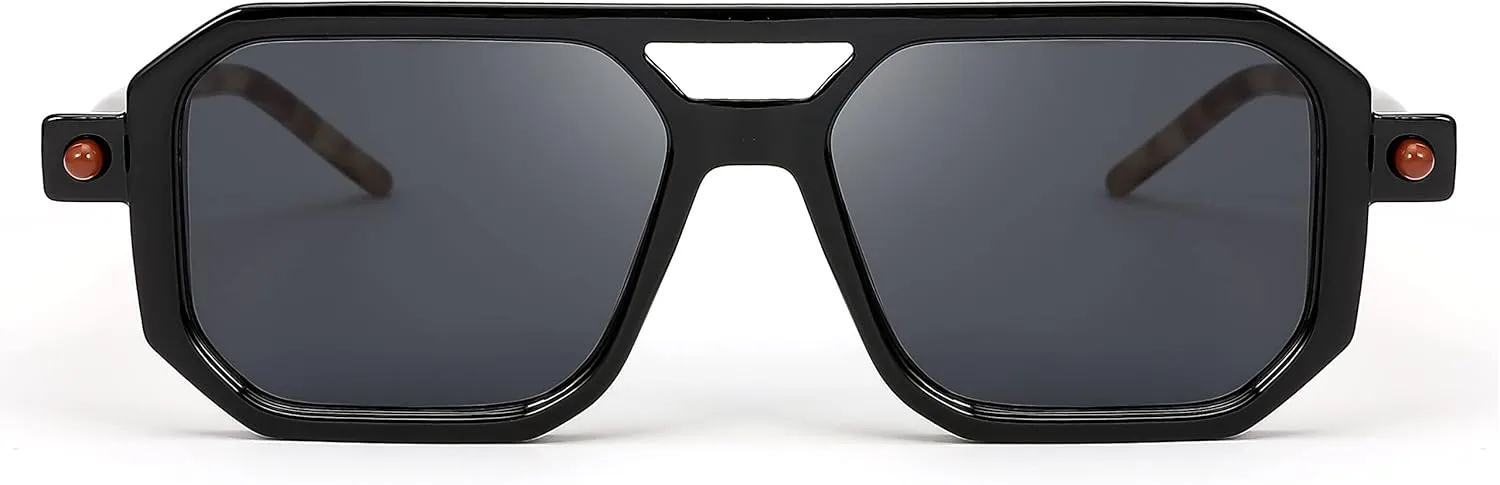 FEISEDY Vintage Square 70s Flat Aviator Sunglasses Women Men Classic Retro Stylish Frame UV400 Sunglasses B2622