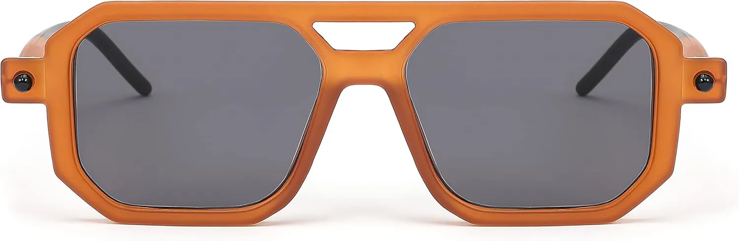 FEISEDY Vintage Square 70s Flat Aviator Sunglasses Women Men Classic Retro Stylish Frame UV400 Sunglasses B2622
