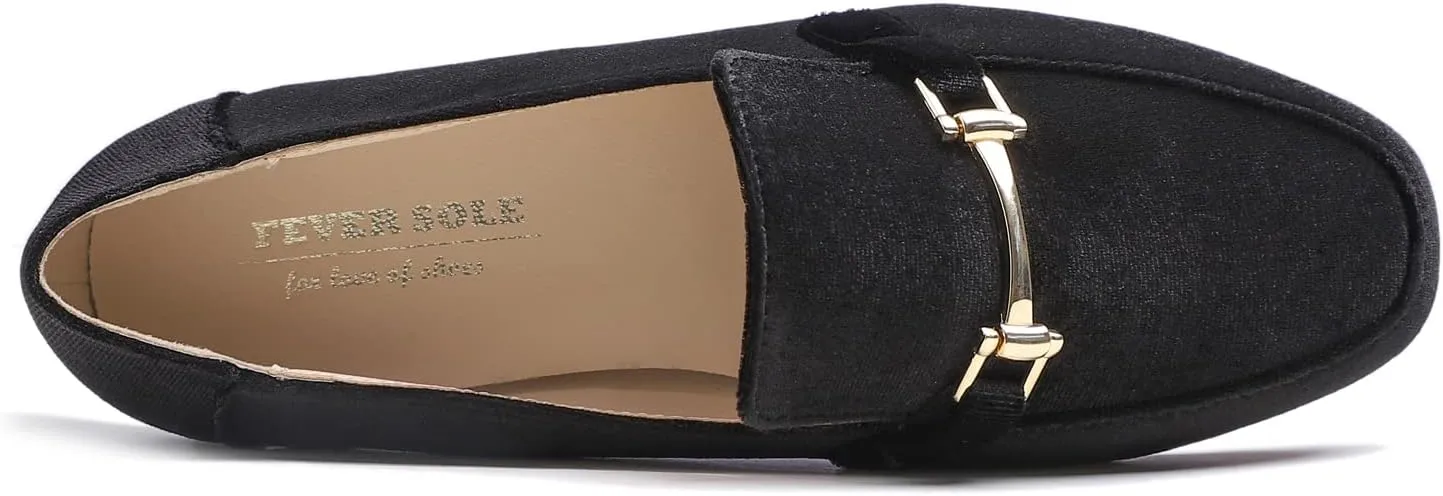 Feversole Women's Fashion Trim Deco Loafer Slippers
