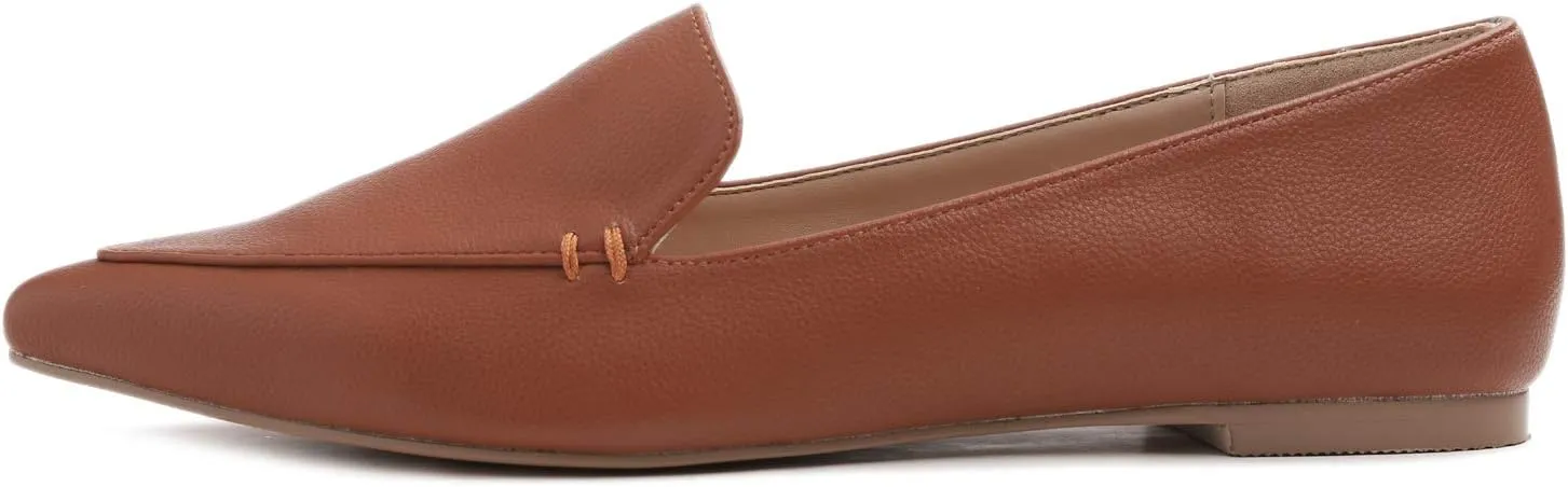 FEVERSOLE Women's Loafer Flat Pointed Fashion Slip On Comfort Driving Office Shoes