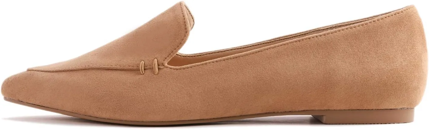 FEVERSOLE Women's Loafer Flat Pointed Fashion Slip On Comfort Driving Office Shoes