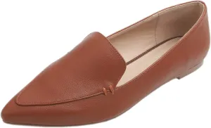 FEVERSOLE Women's Loafer Flat Pointed Fashion Slip On Comfort Driving Office Shoes