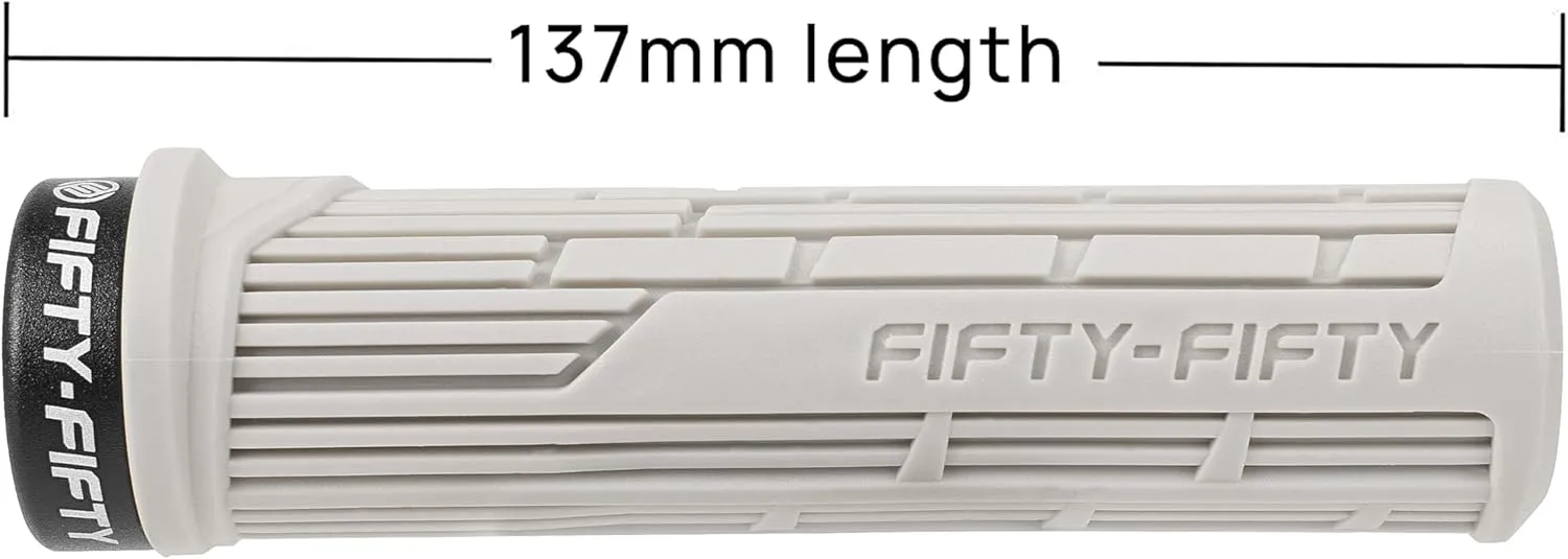 FIFTY-FIFTY Mountain Bike Grips, Single Lock-on MTB Handlerbar Grips, Soft and Comfortable, Non-Slip Locking Bicycle Handle for All Mountain, Enduro, Downhill