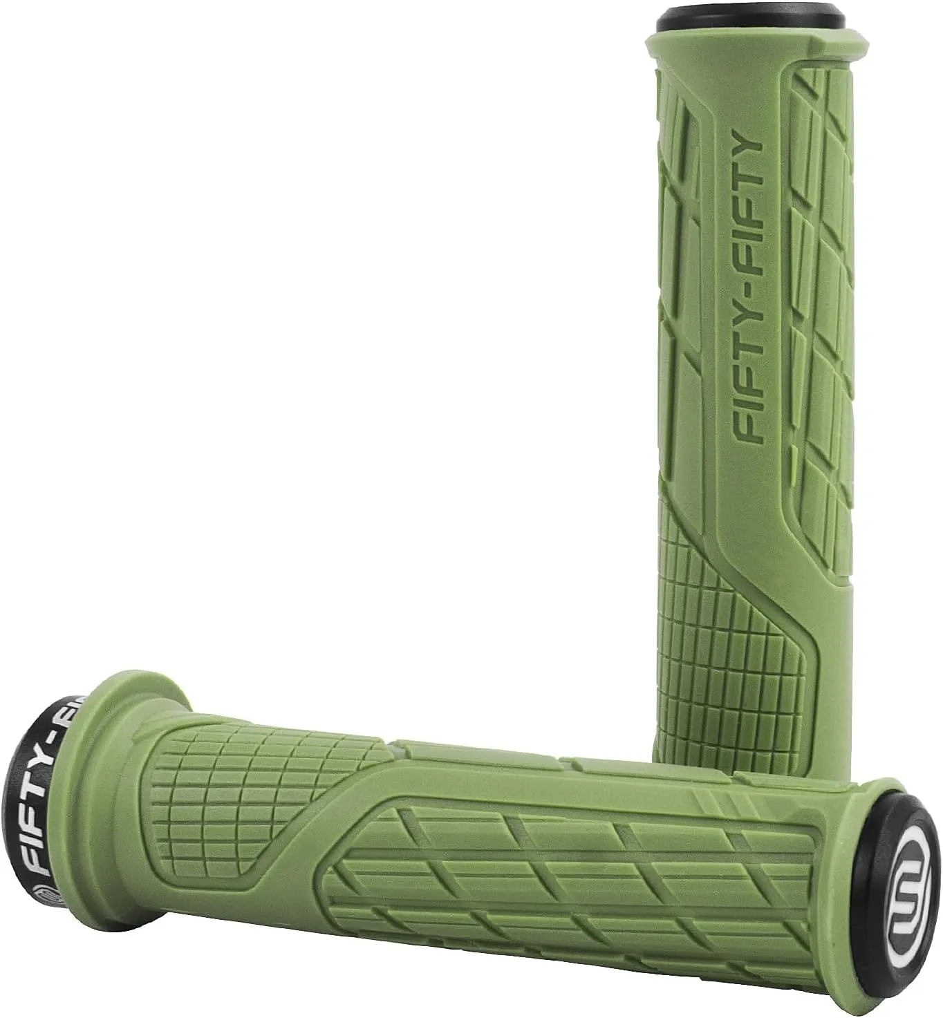 FIFTY-FIFTY Mountain Bike Handlebar Grips, Single Lock-on MTB Grips, Comfortable and Lock On, Non-Slip Bicycle Handle, Fit for All Mountain, Enduro, Downhill
