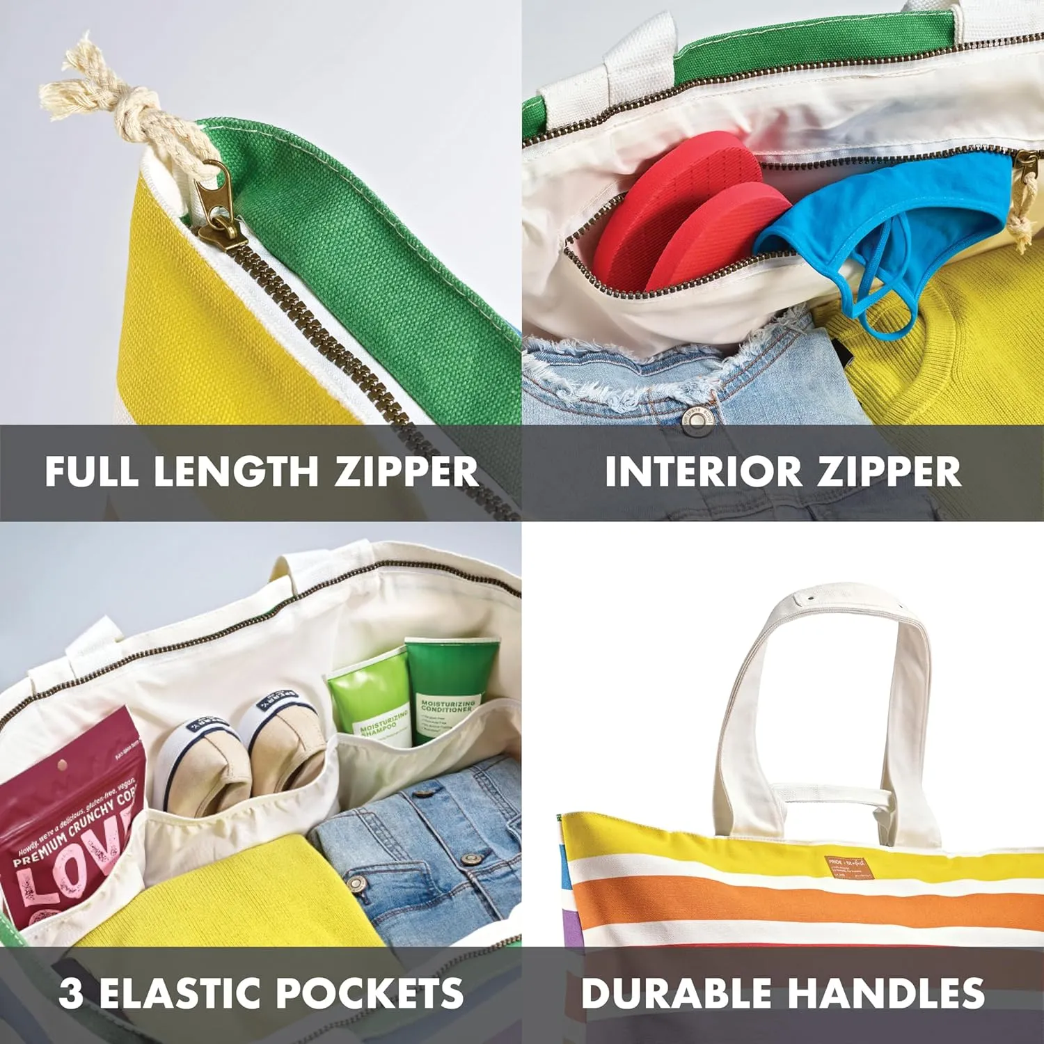 Fit & Fresh Large Beach Bag for Women - Extra Large Travel Tote With Pockets