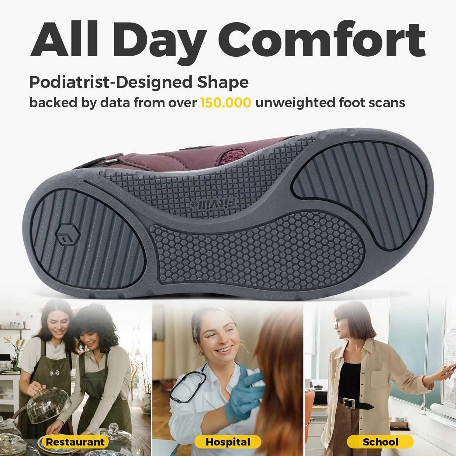 FitVille Women's Diabetic Shoes Extra Wide Width Diabetic Sandals for Women, Diabetic Walking Shoes Adjustable Closure Arch Support Orthopedic Shoes for Swollen Feet Plantar Fasciitis