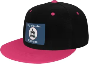 Flag of Fenton, Michigan Snapback Hat Flat Bill Hat Baseball Cap for Men Women Flat Brim Hats