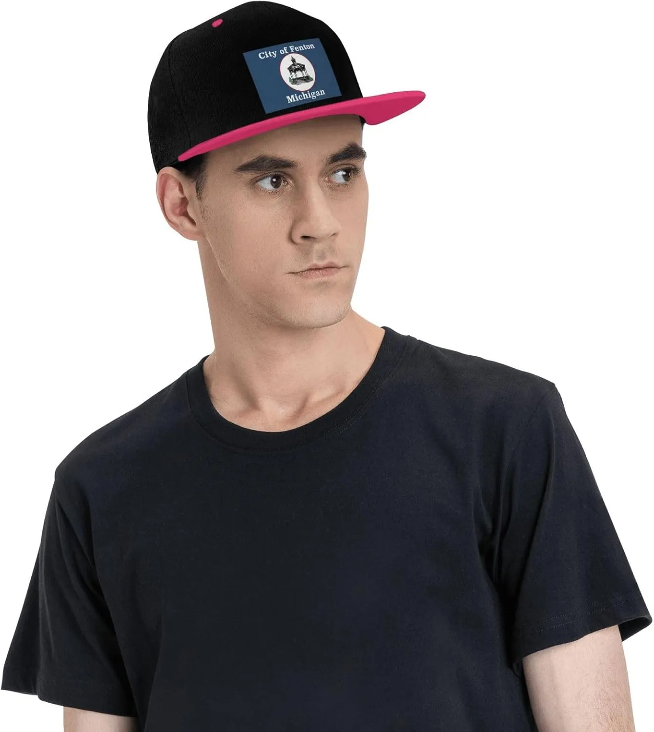 Flag of Fenton, Michigan Snapback Hat Flat Bill Hat Baseball Cap for Men Women Flat Brim Hats