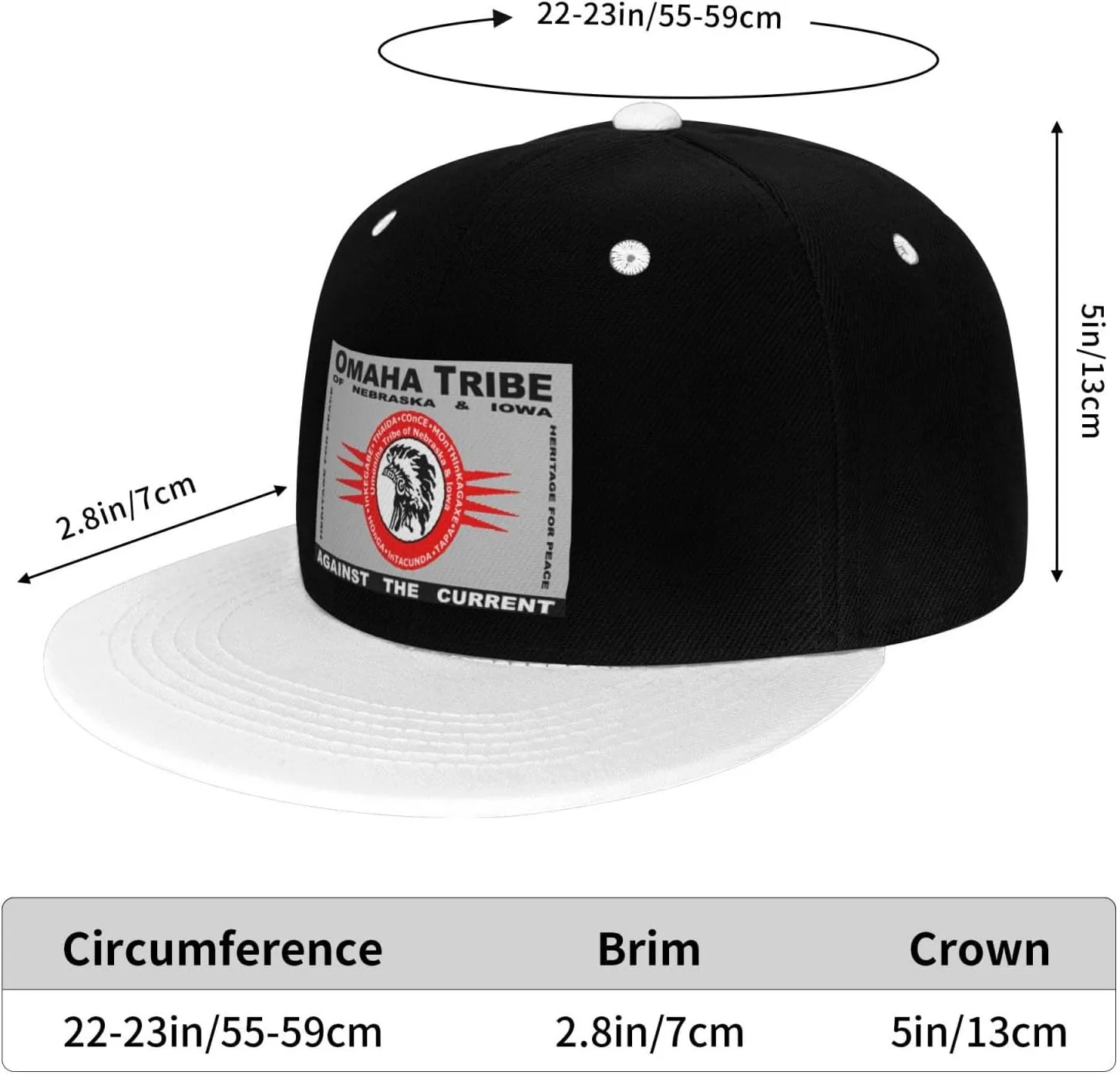 Flag of The Omaha Tribe of Nebraska & Iowa Snapback Hat Flat Bill Hat Baseball Cap for Men Women Flat Brim Hats