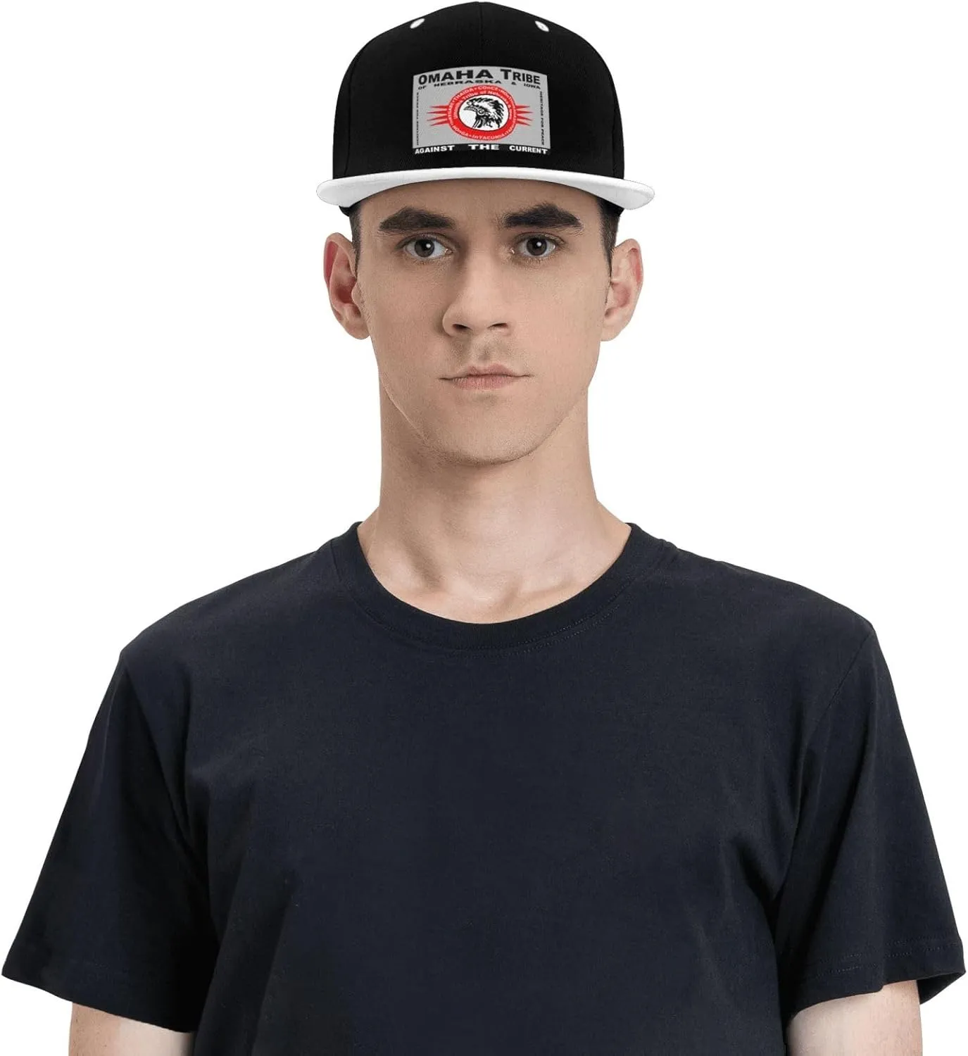 Flag of The Omaha Tribe of Nebraska & Iowa Snapback Hat Flat Bill Hat Baseball Cap for Men Women Flat Brim Hats