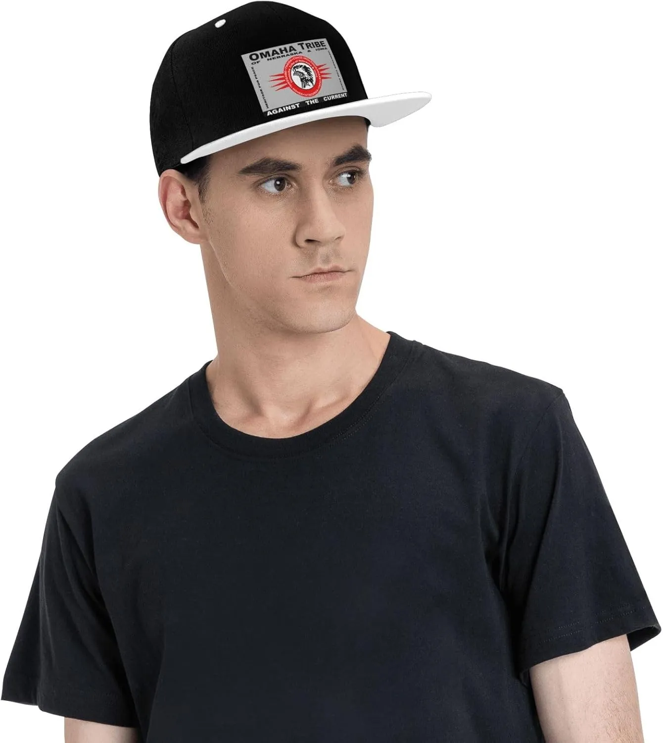 Flag of The Omaha Tribe of Nebraska & Iowa Snapback Hat Flat Bill Hat Baseball Cap for Men Women Flat Brim Hats