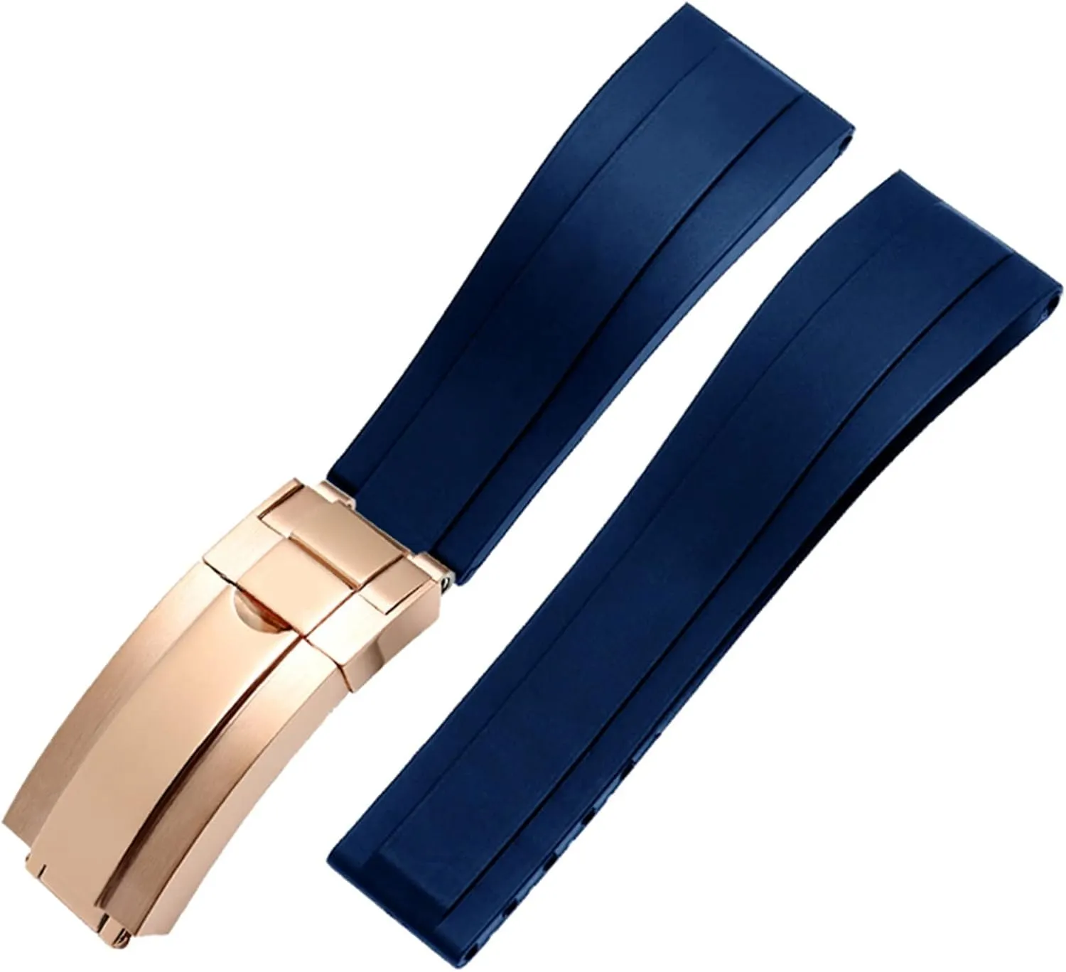 Flat End 20mm 21mm Rubber Silicone Watch Bands For any brand Watch stainless steel Folding buckle Strap Brand Watchband Sports