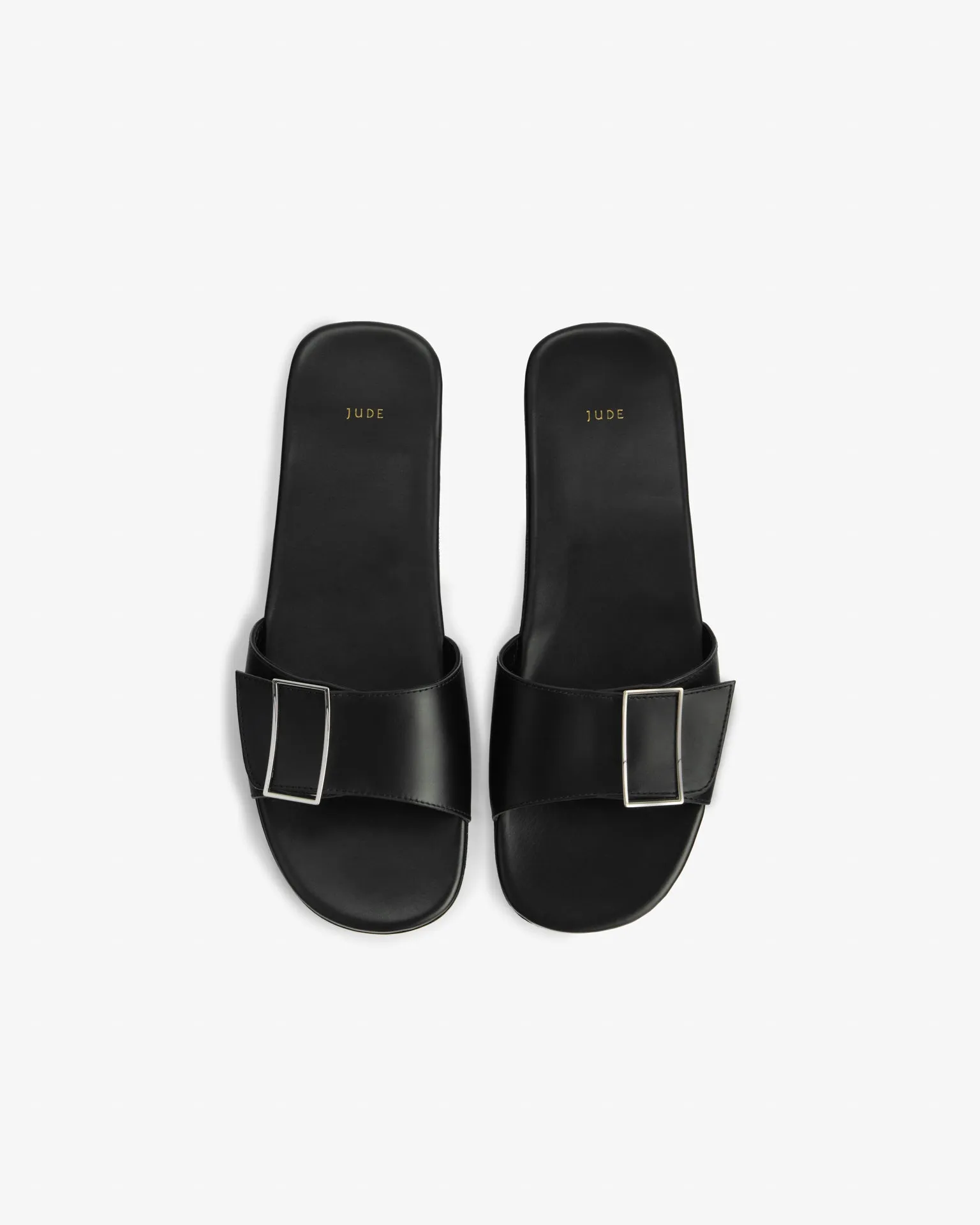Floor Flat in Black Leather