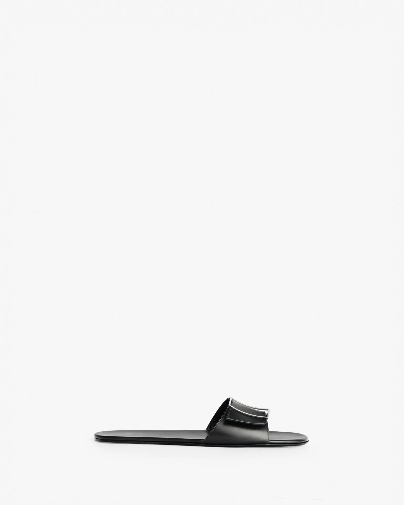 Floor Flat in Black Leather
