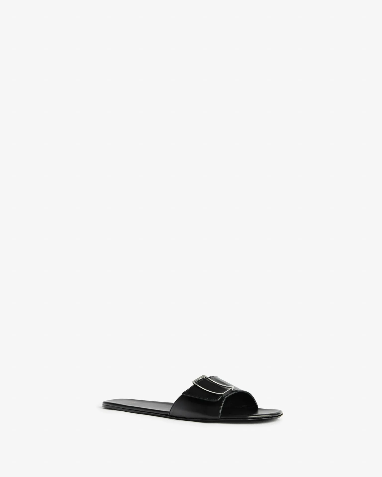 Floor Flat in Black Leather