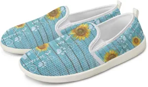 Flower Pattern Flat Mesh Shoes | Slip-Resistant Work Shoes & Tennis Shoes | Comfortable & Stylish Shoes for Women
