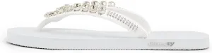 Flurrty Women's Sandals Rhinestones Flip Flops Hand Made From Brazil Jeweled Sandals - 6-10 Sizes Shining White Summer Casual Beach Flat with Multicolor - Ilhabela