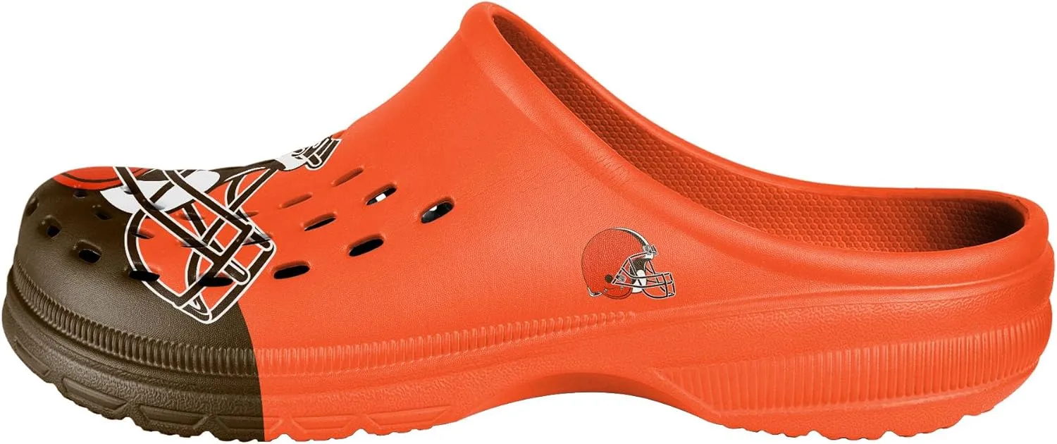 FOCO NFL Mens Big Splash Team Logo Solid Clogs Comfortable Water Slip on Shoes