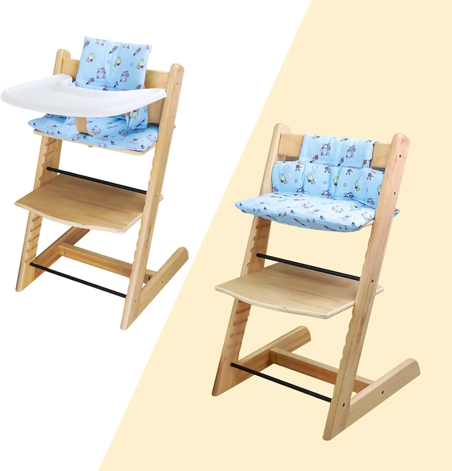For Tripp Trapp High Chair Cushion, Soft And Comfortable For Tripp Trapp High Chair Cushion, For Tripp Trapp Cushion Set Makes It Safer And More Comfortable For Baby To Sit On (Blue Space Pattern)