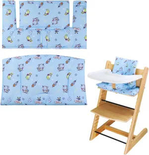 For Tripp Trapp High Chair Cushion, Soft And Comfortable For Tripp Trapp High Chair Cushion, For Tripp Trapp Cushion Set Makes It Safer And More Comfortable For Baby To Sit On (Blue Space Pattern)