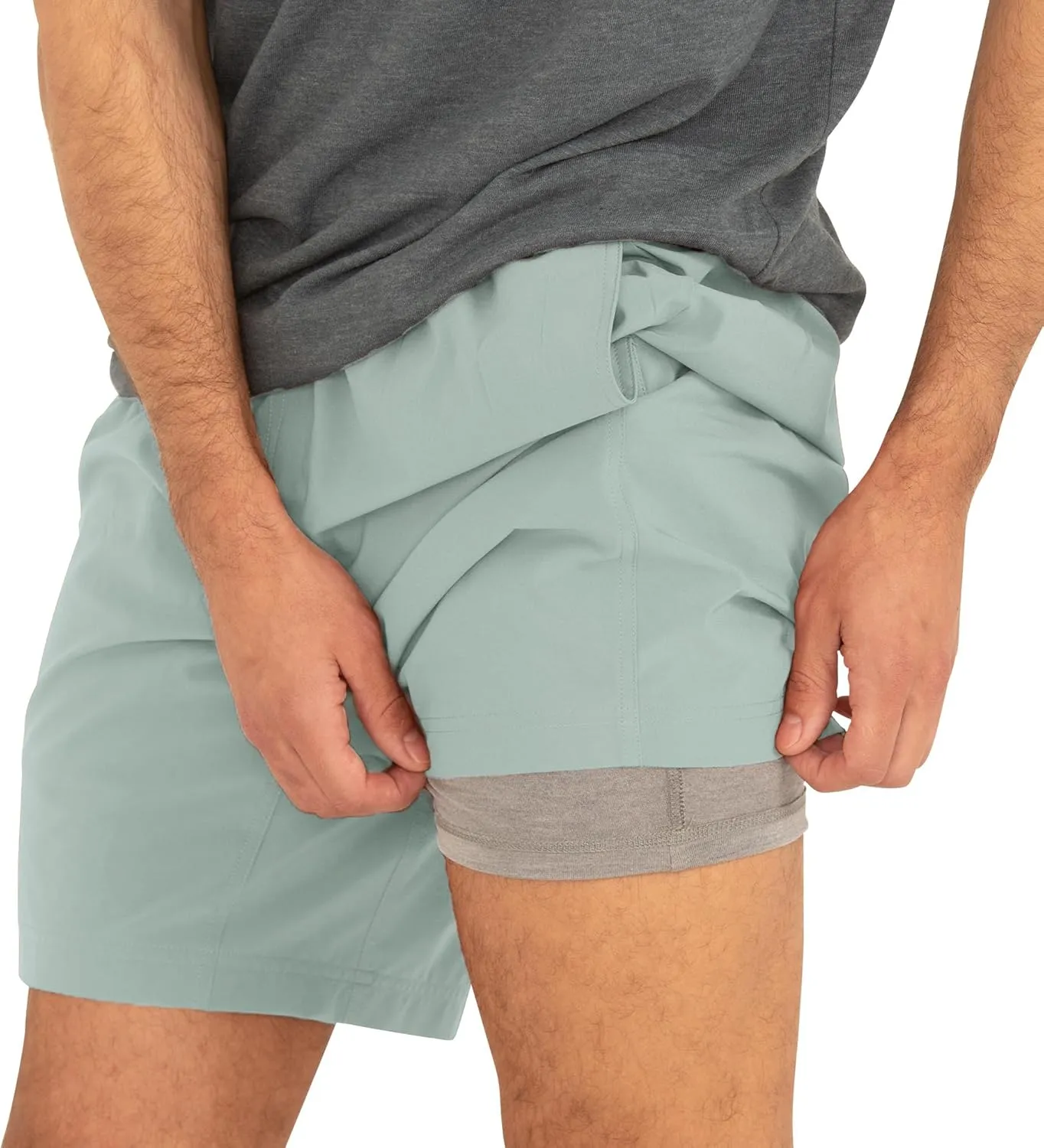 Free Fly Men's Lined Breeze Short 7" Inseam - Quick-Dry Moisture-Wicking Shorts with Boxer Brief Liner Sun Protection UPF 50 