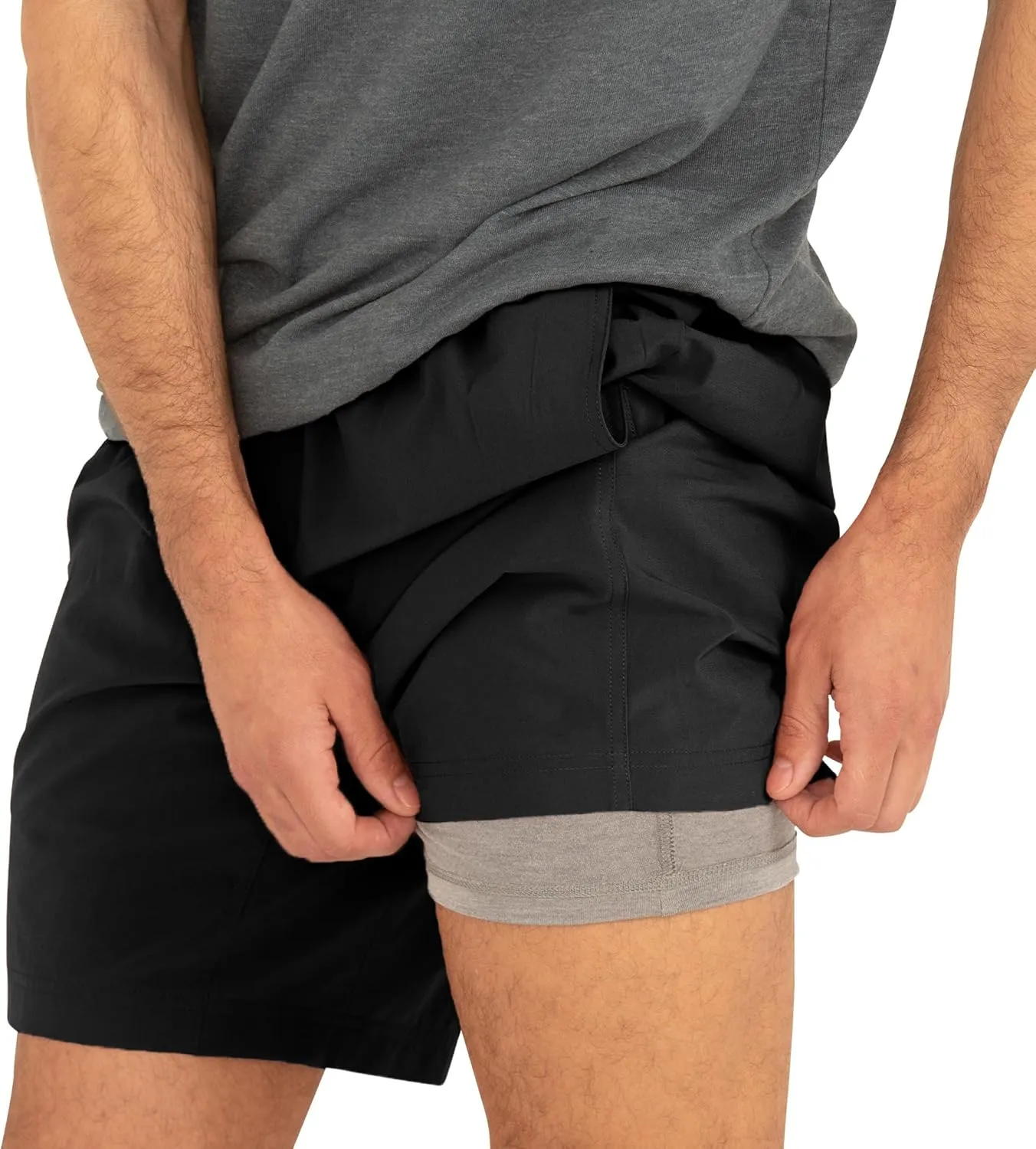 Free Fly Men's Lined Breeze Short 7" Inseam - Quick-Dry Moisture-Wicking Shorts with Boxer Brief Liner Sun Protection UPF 50 