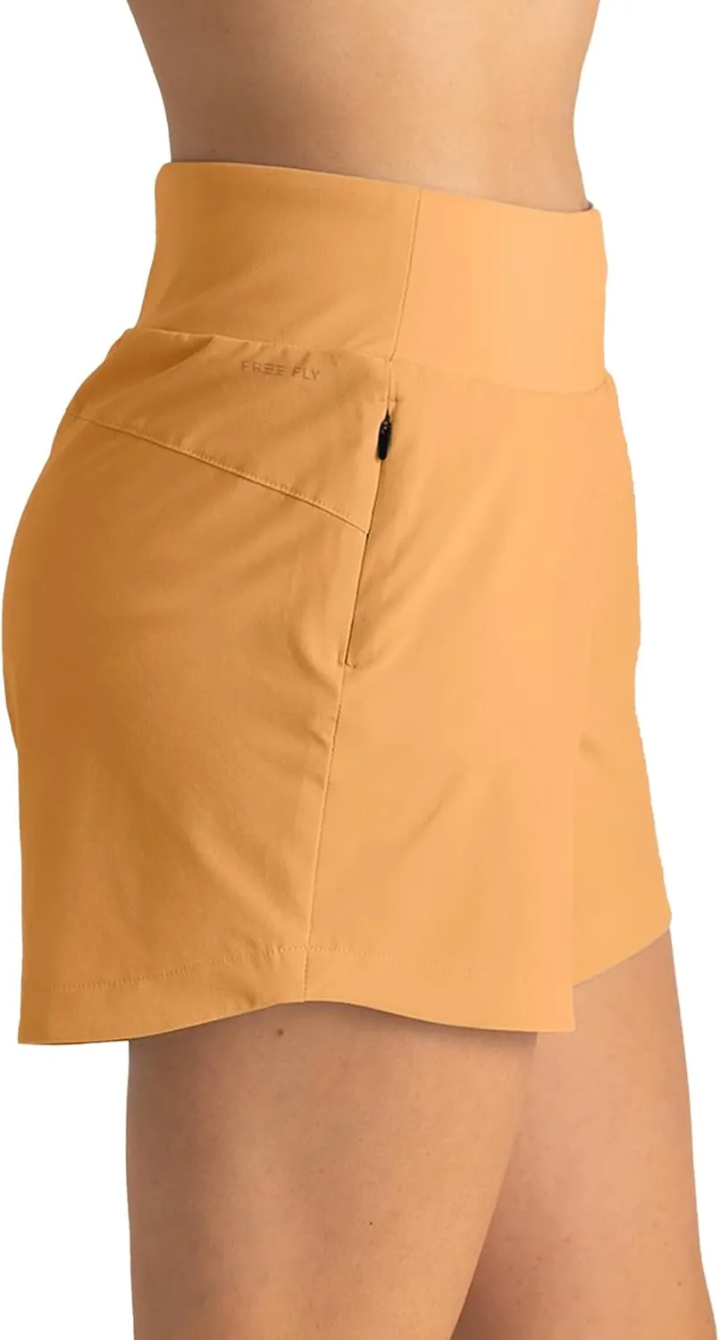 Free Fly Women's Lined Active Breeze Short - Odor Control, Sun Protection UPF 50  Womens Exercise Shorts - 5" Inseam