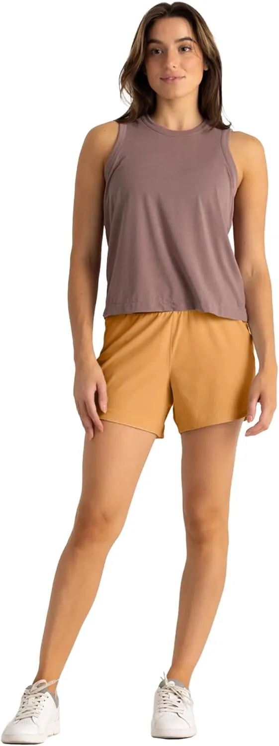 Free Fly Women's Lined Active Breeze Short - Odor Control, Sun Protection UPF 50  Womens Exercise Shorts - 5" Inseam
