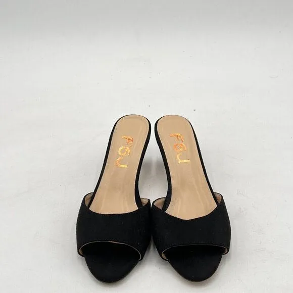FSJ Women Cute Slip On Mule Summer Open Toe Kitten Low Heel Sandal Ladies Casual