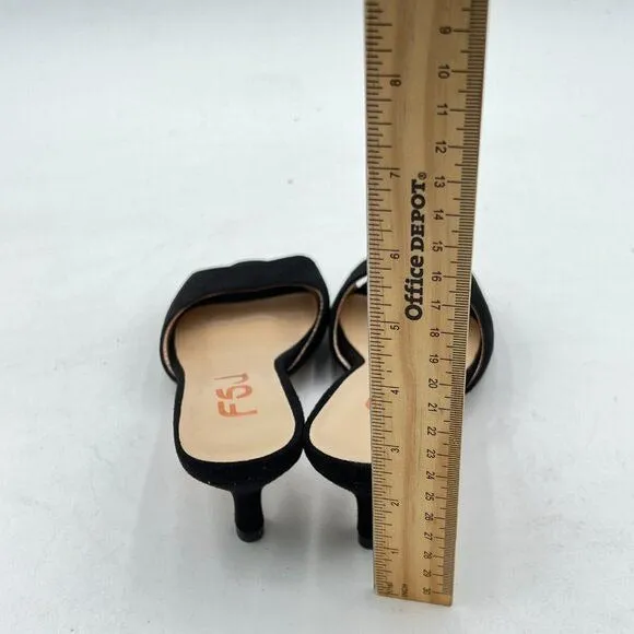 FSJ Women Cute Slip On Mule Summer Open Toe Kitten Low Heel Sandal Ladies Casual