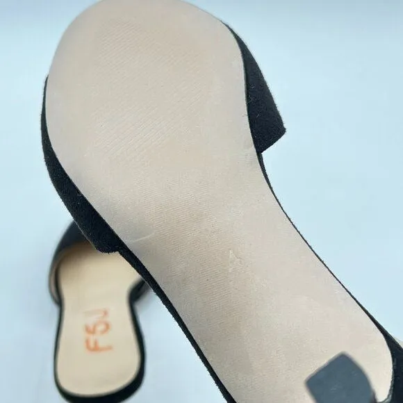 FSJ Women Cute Slip On Mule Summer Open Toe Kitten Low Heel Sandal Ladies Casual