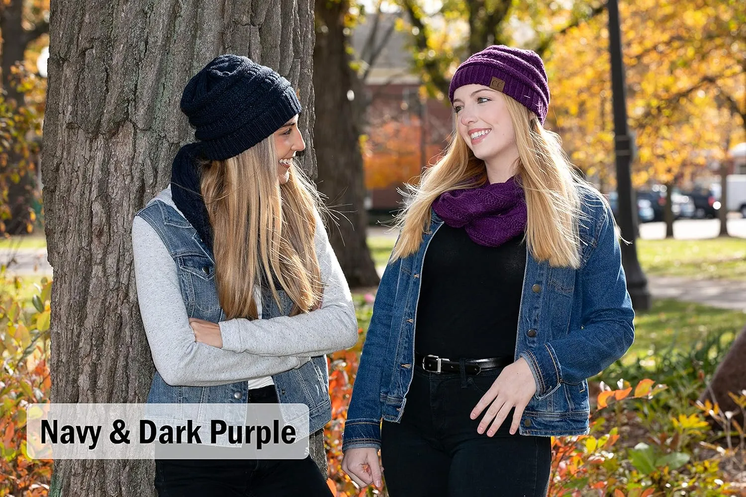 Funky Junque Cozy Winter Knit Beanie & Infinity Scarf Set for Women - Solid Colors, Confetti Designs, Value Packs