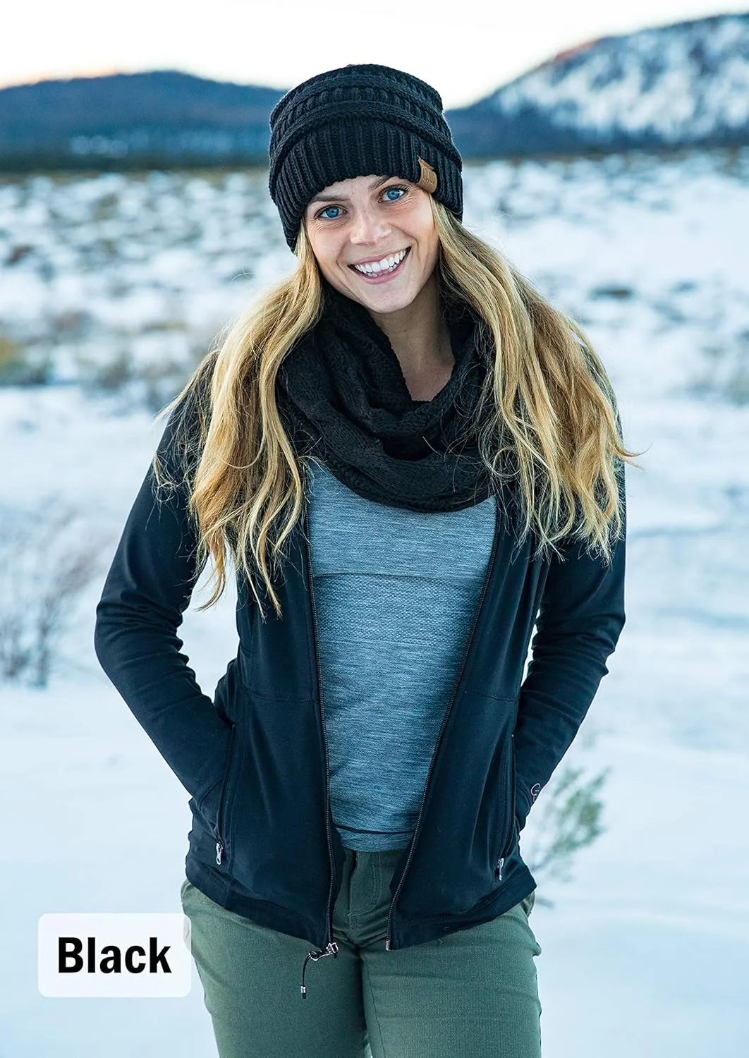 Funky Junque Cozy Winter Knit Beanie & Infinity Scarf Set for Women - Solid Colors, Confetti Designs, Value Packs