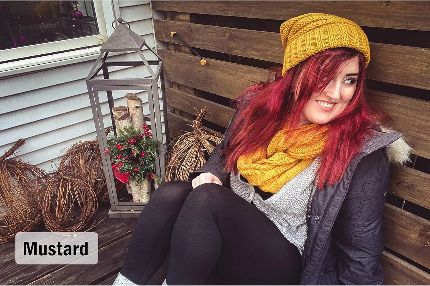 Funky Junque Premium Slouchy Beanie & Infinity Scarf Set - Mothers Day Gift - Warm Winter Bundle