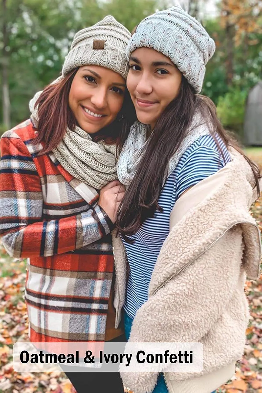 Funky Junque Premium Slouchy Beanie & Infinity Scarf Set - Mothers Day Gift - Warm Winter Bundle