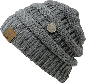 Funky Junque Women's Chunky Ribbed Knit Beanie with Stylish Side Buttons - Neutral Colors, Bright Colors, Value Packs