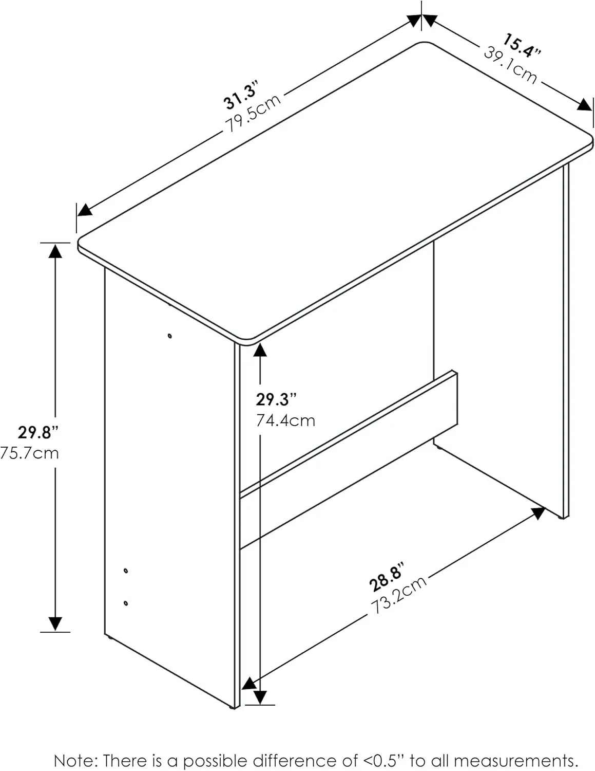 FURINNO Simplistic Study Table, Espresso