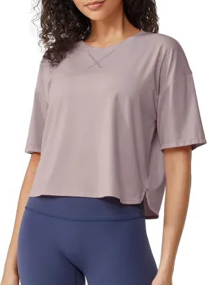 G4Free Lightweight Womens Workout Tops Loose Fit Short Sleeve Summer T Shirts Athletic Gym Tees Basic Yoga Shirts Casual
